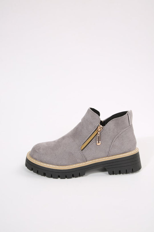 Damen lässige Stiefeletten mit seitlichem Reißverschluss und rutschfester Sohle EB