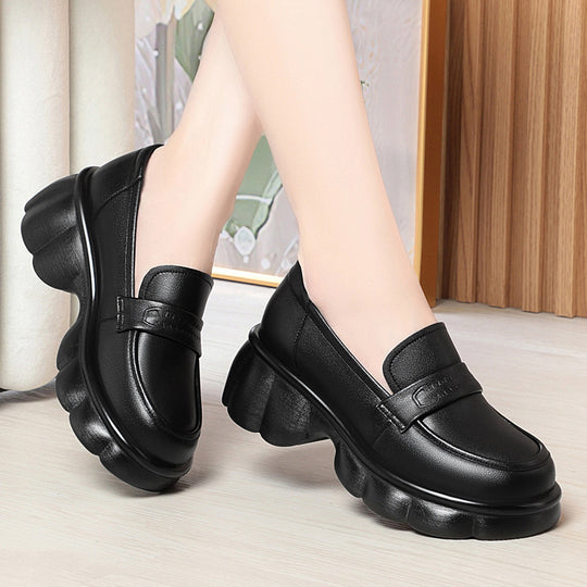 Damen Chunky Loafers mit hohem Absatz und geschmackvollem Design EB