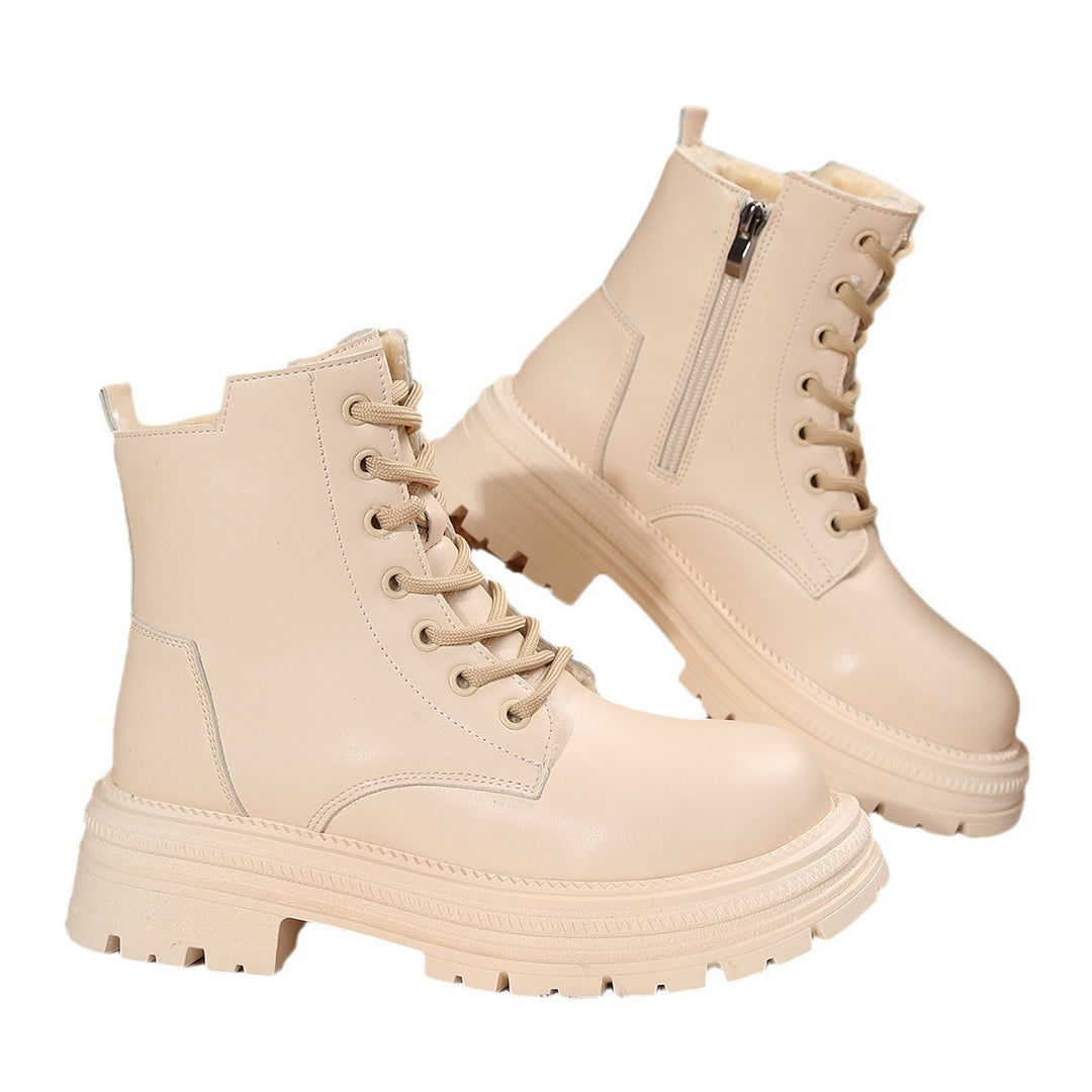 Damen Schnürboots mit robustem Profil und modischem Reißverschluss EB