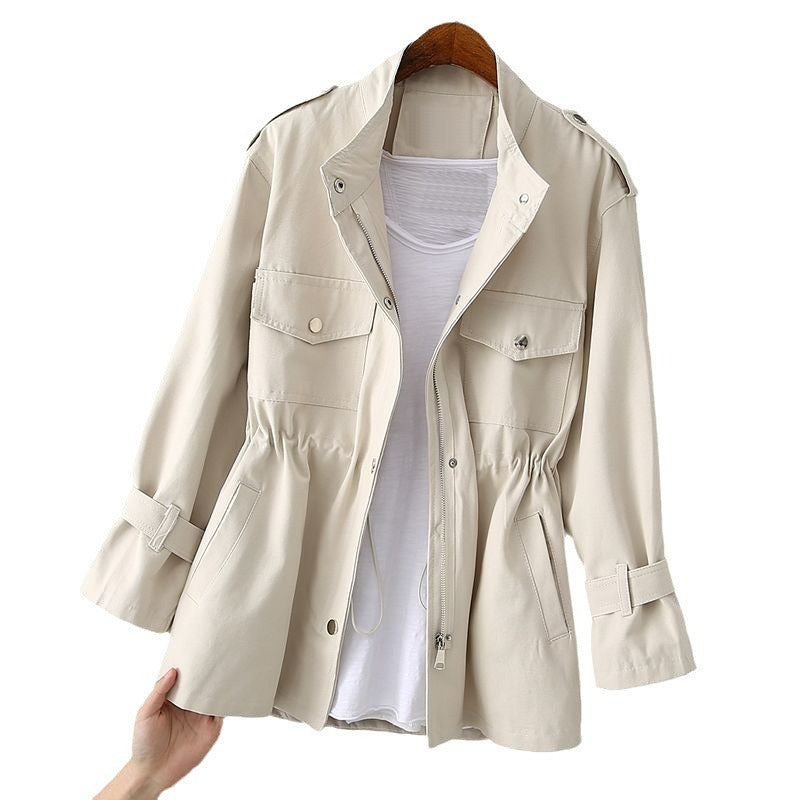 Damen Praktische Freizeitjacke mit verstellbarem Bund und Taschen EB