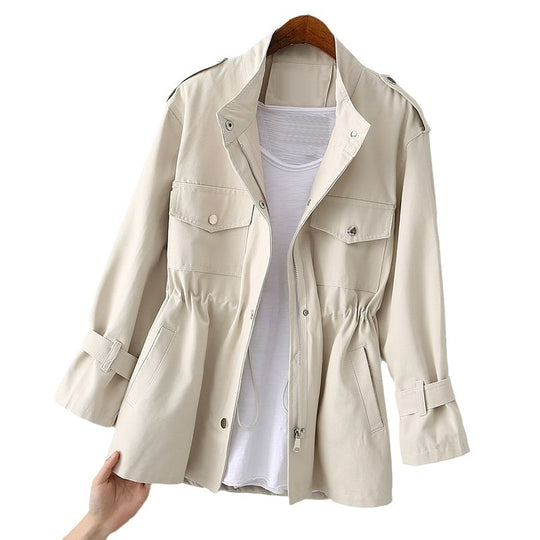 Damen Praktische Freizeitjacke mit verstellbarem Bund und Taschen EB