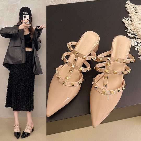 Damen Elegante Sling-Pumps mit modischen Nieten-Details EB