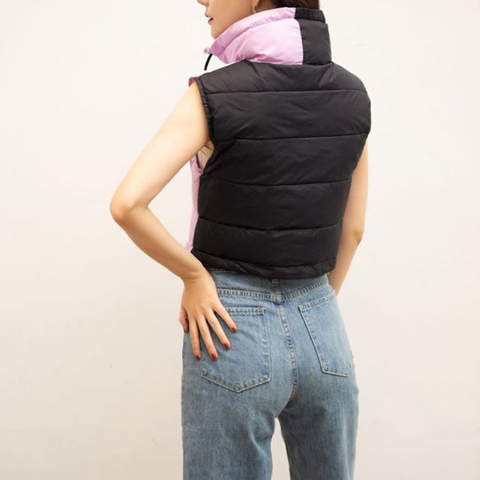 Damen Wende-Weste mit Kuschelfunktion und hohem Kragen EB