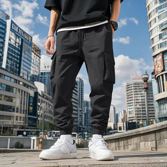 Herren Cargo-Hose mit praktischen Seitentaschen und elastischem Bund EB