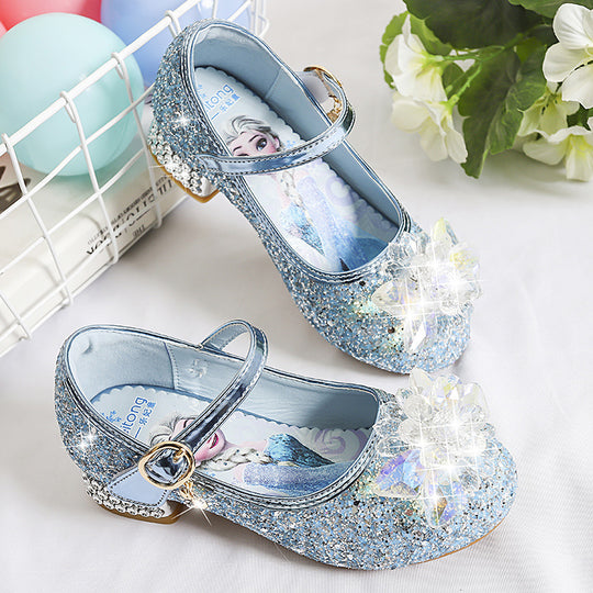 Mädchen Glitzernde Mary Jane Schuhe mit funkelnden Blumenapplikationen EB