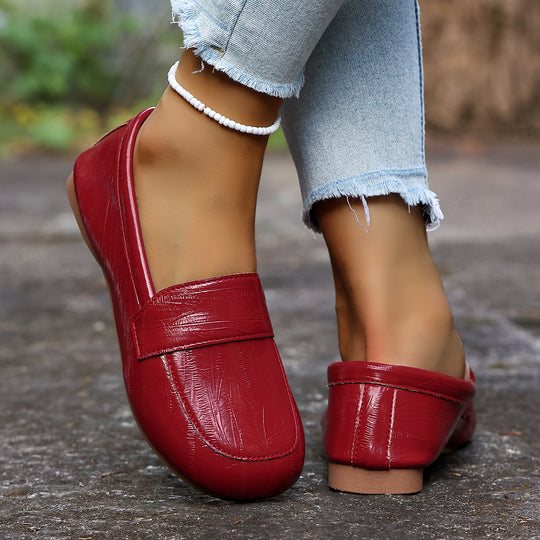 Damen Mokassin-Loafers mit modischer Oberflächenstruktur und weichem Fußbett EB