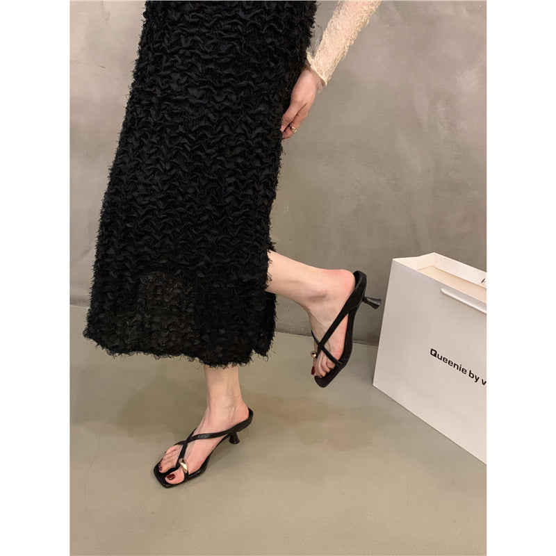 Damen elegante Slingback Sandalen mit verziertem Blockabsatz EB