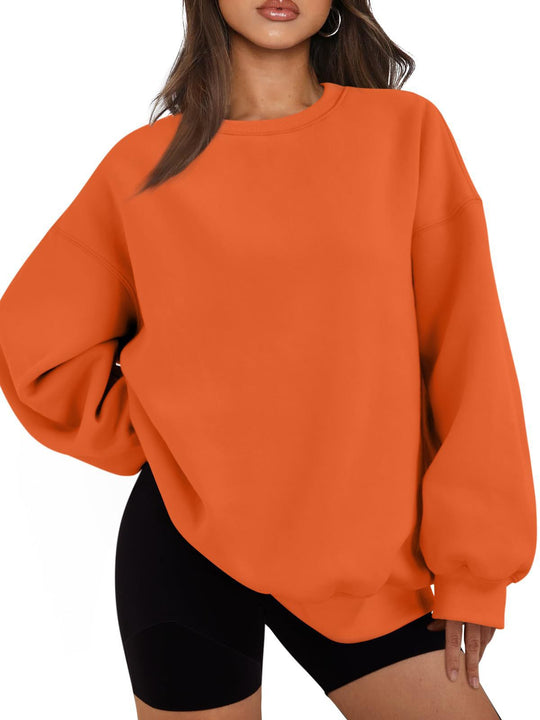 Damen nan Boxy-Crewneck-Sweat mit extraweiter Passform, Raglanärmeln und weichem Fleece-Innenfutter EB