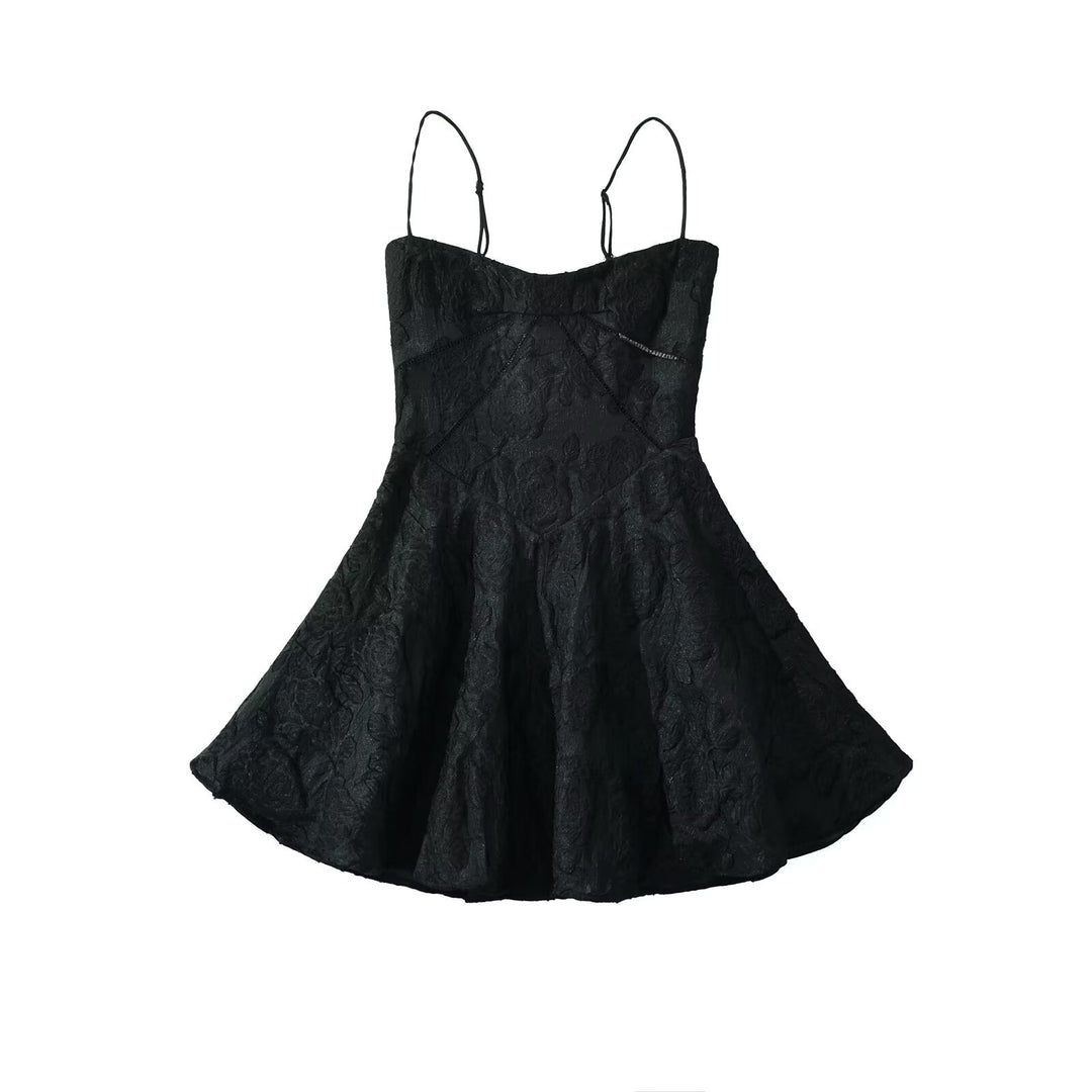Damen Kleid mit floralem Spitzenmuster und verstellbaren Trägern EB