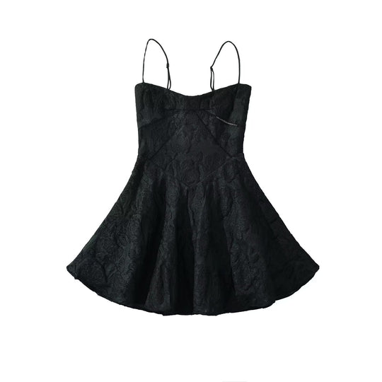 Damen Kleid mit floralem Spitzenmuster und verstellbaren Trägern EB