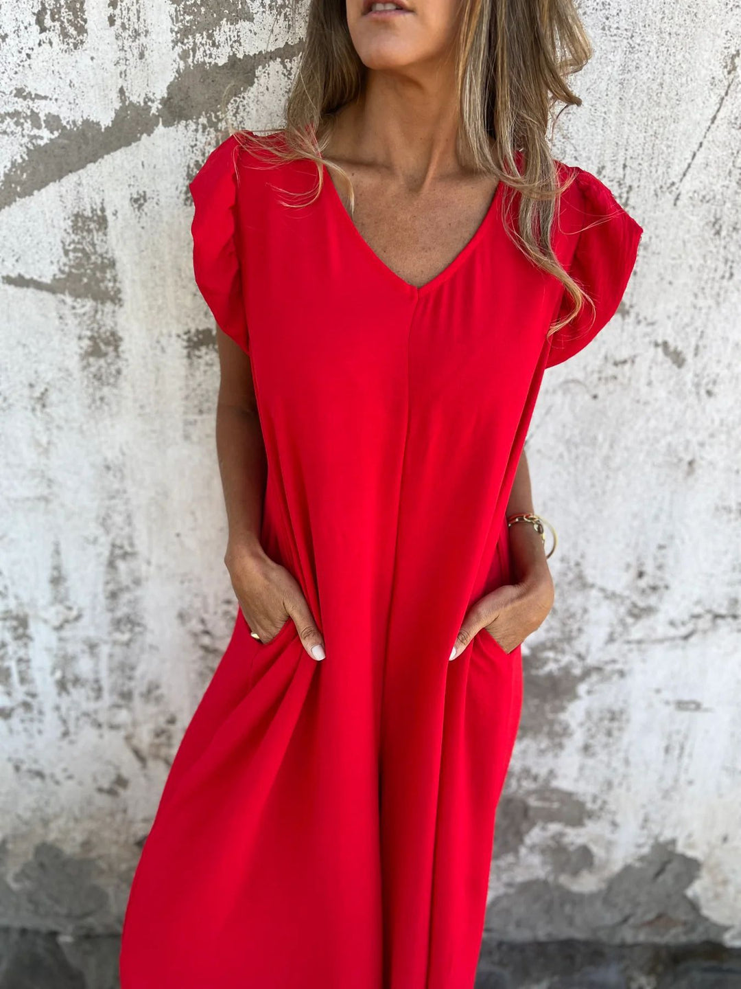 Damen Leichtes Maxikleid im modischen Leopardenlook mit Seitentaschen EB