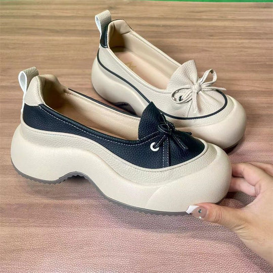 Damen Sleek Casual Slipper mit ausgeprägter Plateau-Sohle und modischem Bindegarn EB