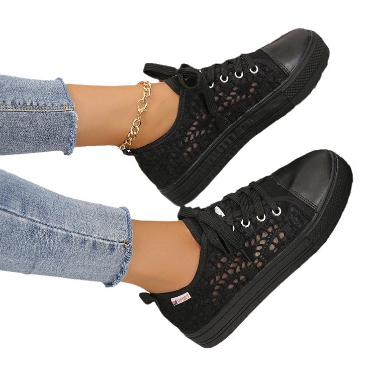 Damen Sneakers aus luftdurchlässigem Netzmaterial mit robustem Leder EB