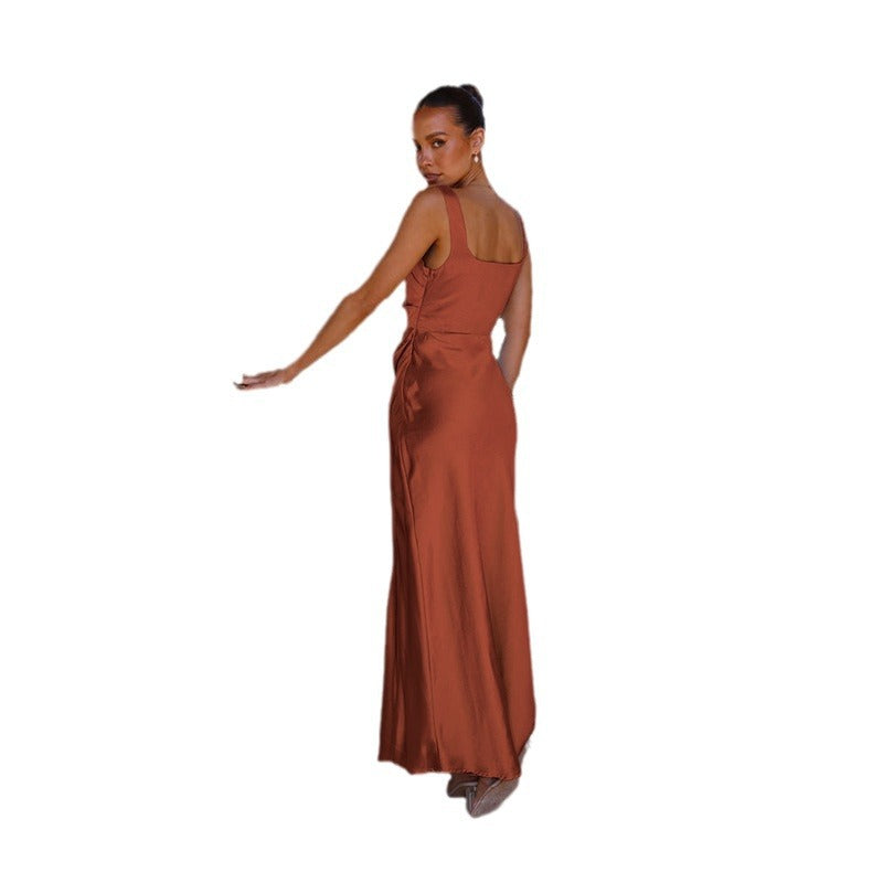 Damen Abendkleid mit hohem Schlitz und schicker Silhouette EB