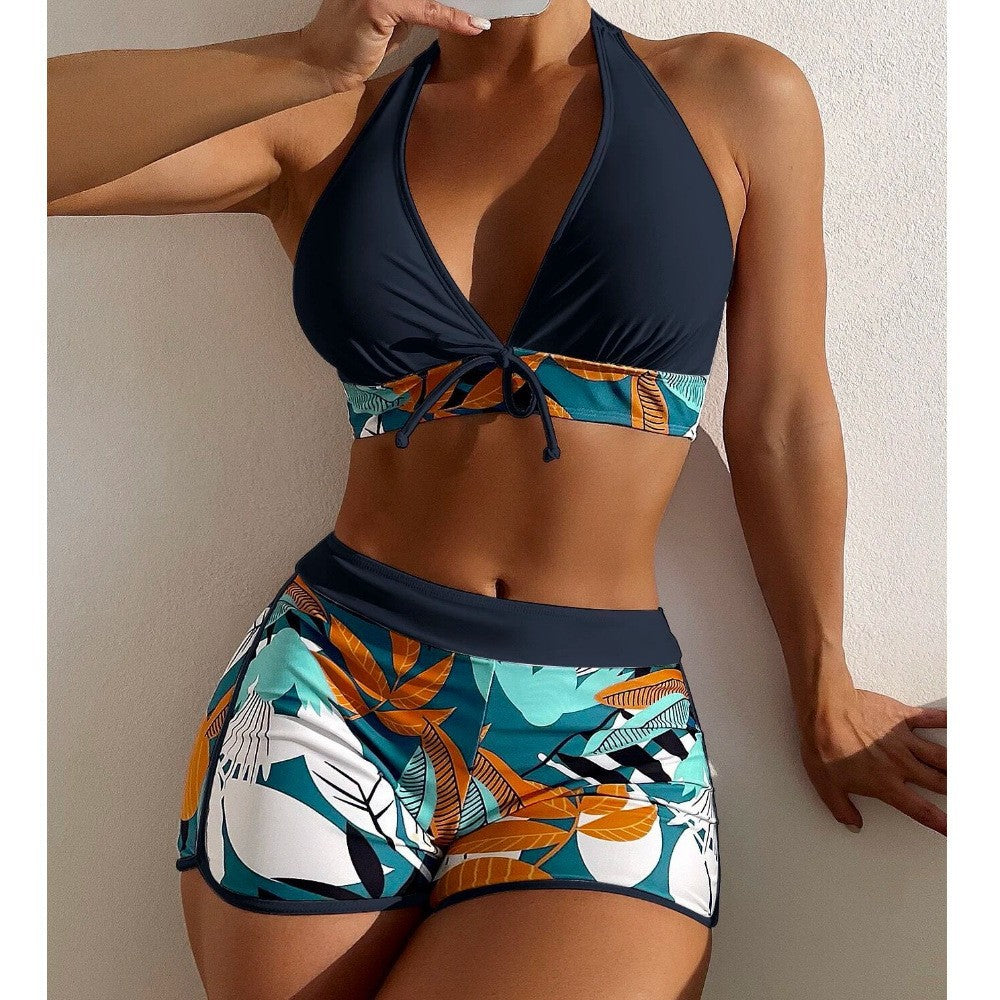 Damen Bikini-Set mit verspieltem Pflanzenmuster EB