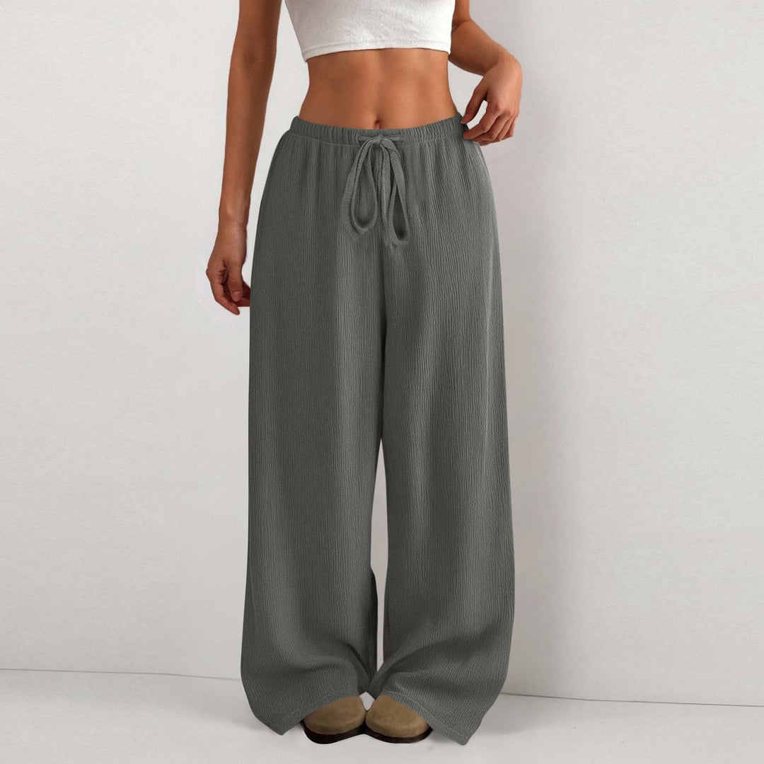 Damen Weite Sommerhose aus leichtem Stoff mit Gummizug EB