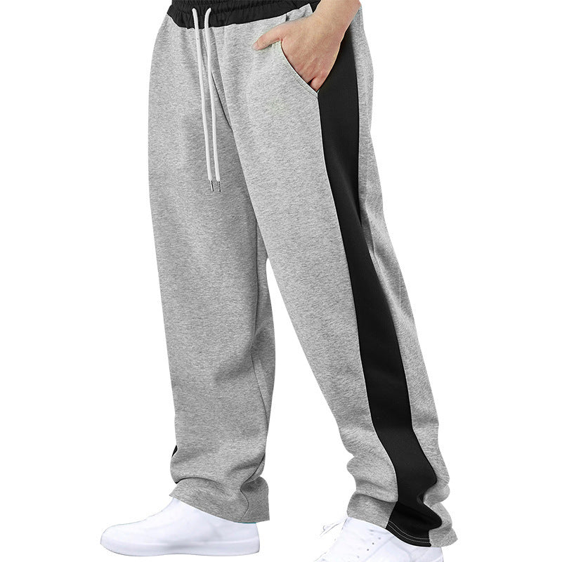 Herren Bequeme Sportliche Jogginghose mit elastischem Bund und kontrastierenden Seiteneinsätzen EB