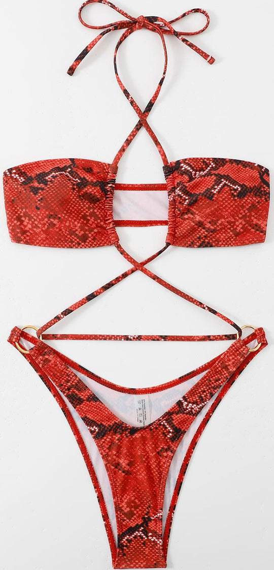 Damen Bandeau-Bikini mit raffiniertem Schnitt EB