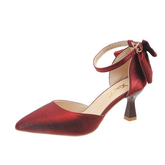 Damen elegante Pumps mit Schleifen-Detail EB