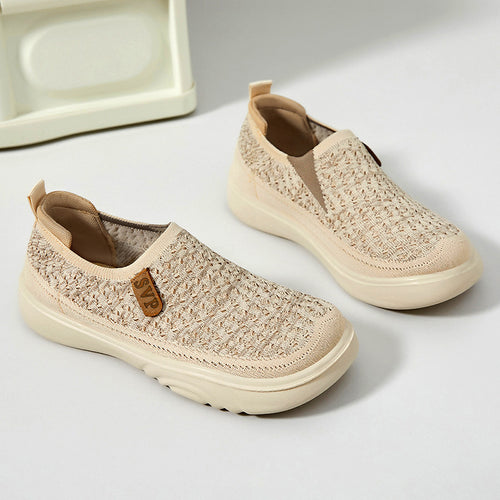 Damen nan gestrickter Slip-On Sneaker im sockenähnlichen Design mit atmungsaktivem Obermaterial und gepolsterter Komfortsohle EB
