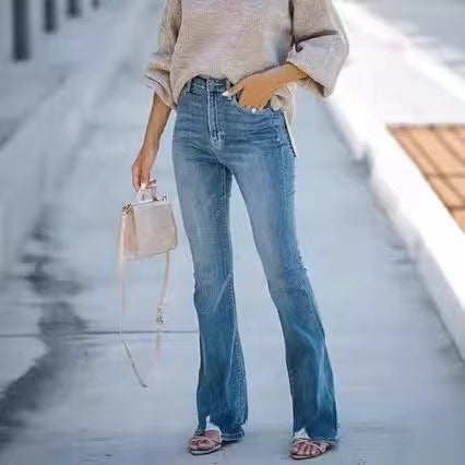 Damen Flared Jeans mit hohem Bund und schmeichelhaftem Schnitt EB