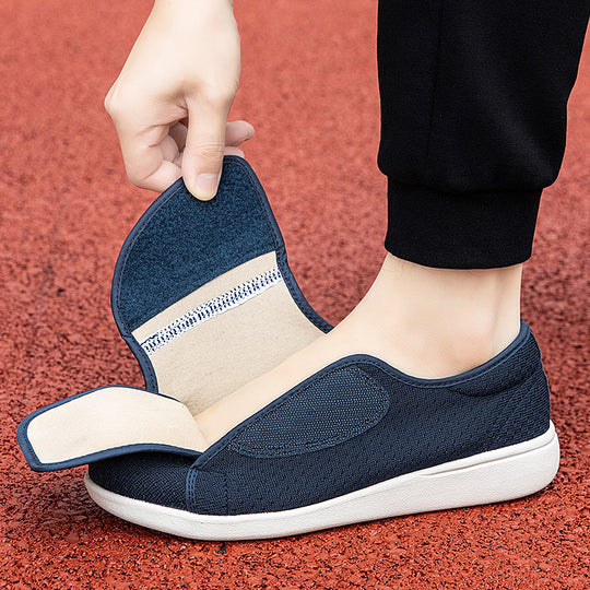 Herren nan orthopädischer Pantoffel mit verstellbarem Klettverschluss, atmungsaktivem Mesh und stoßdämpfender Schaumstoffsohle EB