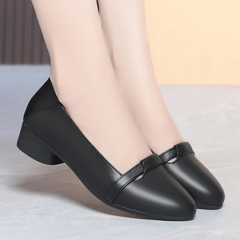 Damen elegante Decksohle Ballerinas mit Blockabsatz EB