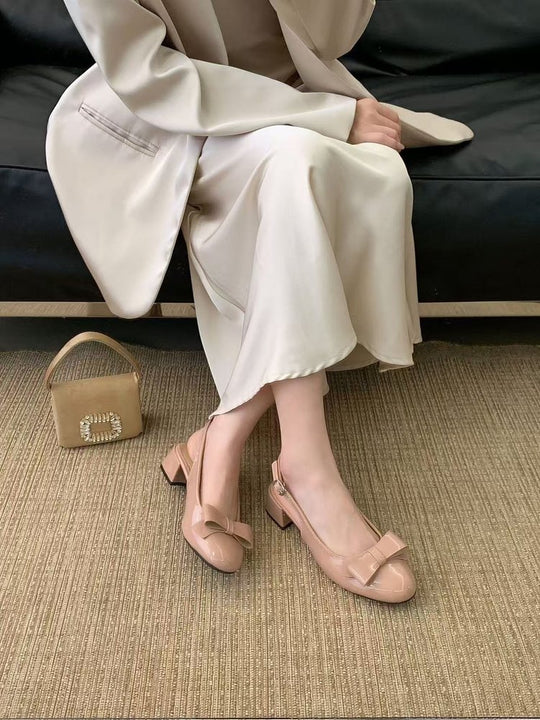 Damen elegante Sling-Pumps mit modischer Schleifenapplikation EB