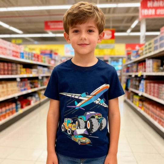 Jungen T-Shirt mit aufregendem Fahrzeug-Design EB