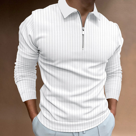 Herren Poloshirt mit elegantem Reißverschluss und strukturiertem Design EB