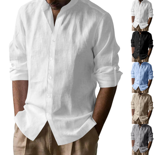 Herren Legeres Langarmhemd im modernen Casual-Stil mit Knopfdesign EB