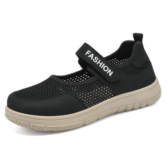 Damen luftige Leichtgewicht Sneakers mit Klettverschluss EB
