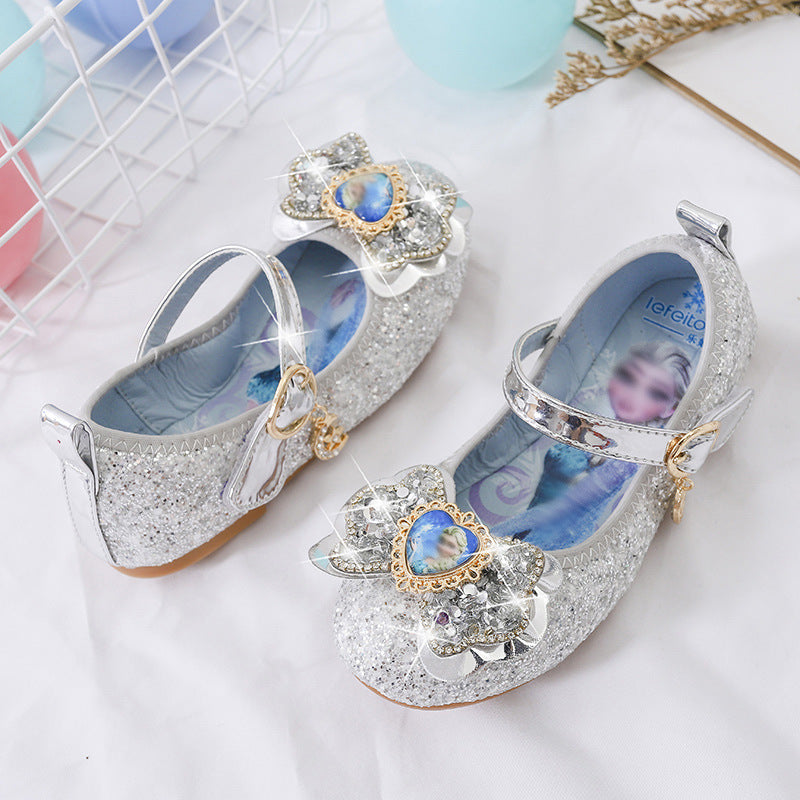 Mädchen Glitzernde Ballerina-Schuhe mit Herzdetaillierung EB
