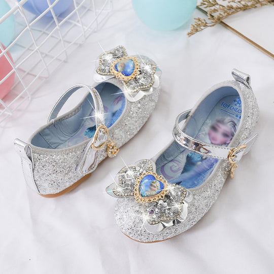 Mädchen Glitzernde Ballerina-Schuhe mit Herzdetaillierung EB