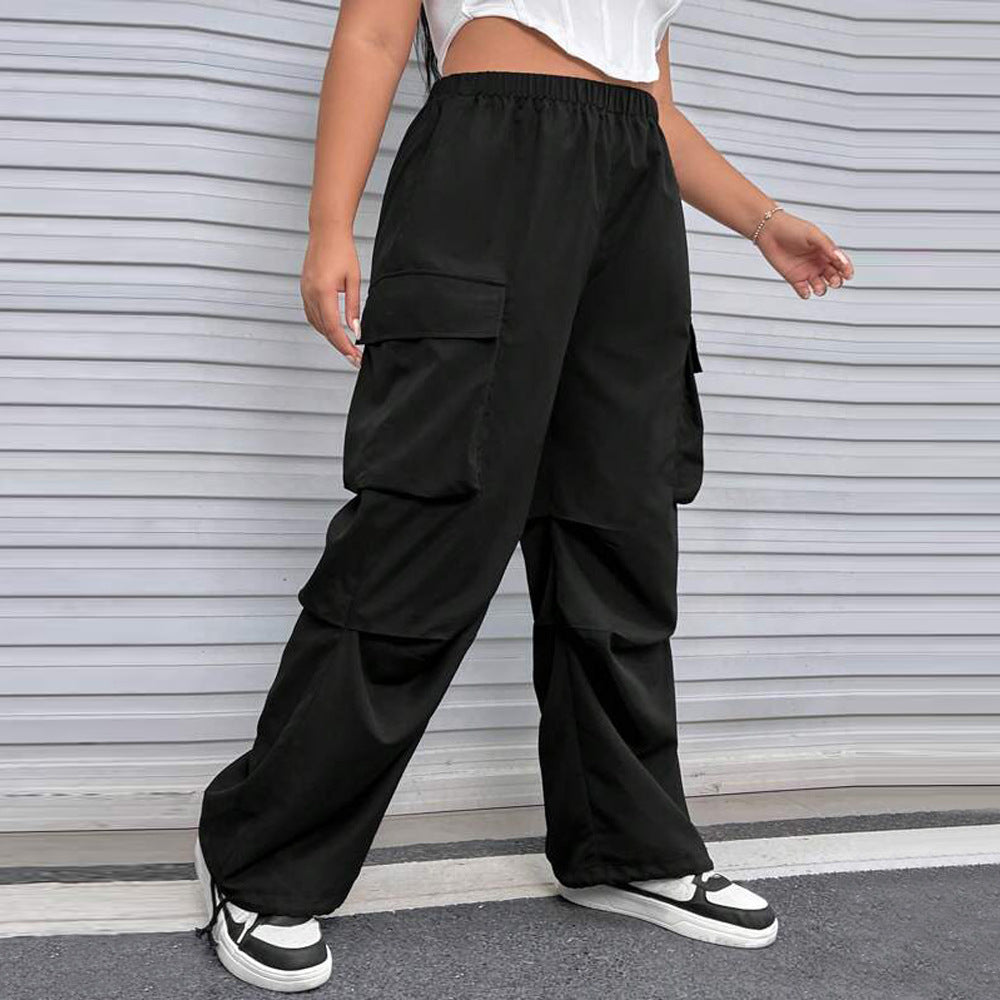 Damen Cargohose mit seitlichen Taschen und elastischem Bund EB