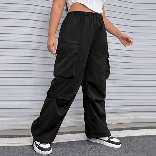 Damen Cargohose mit seitlichen Taschen und elastischem Bund EB