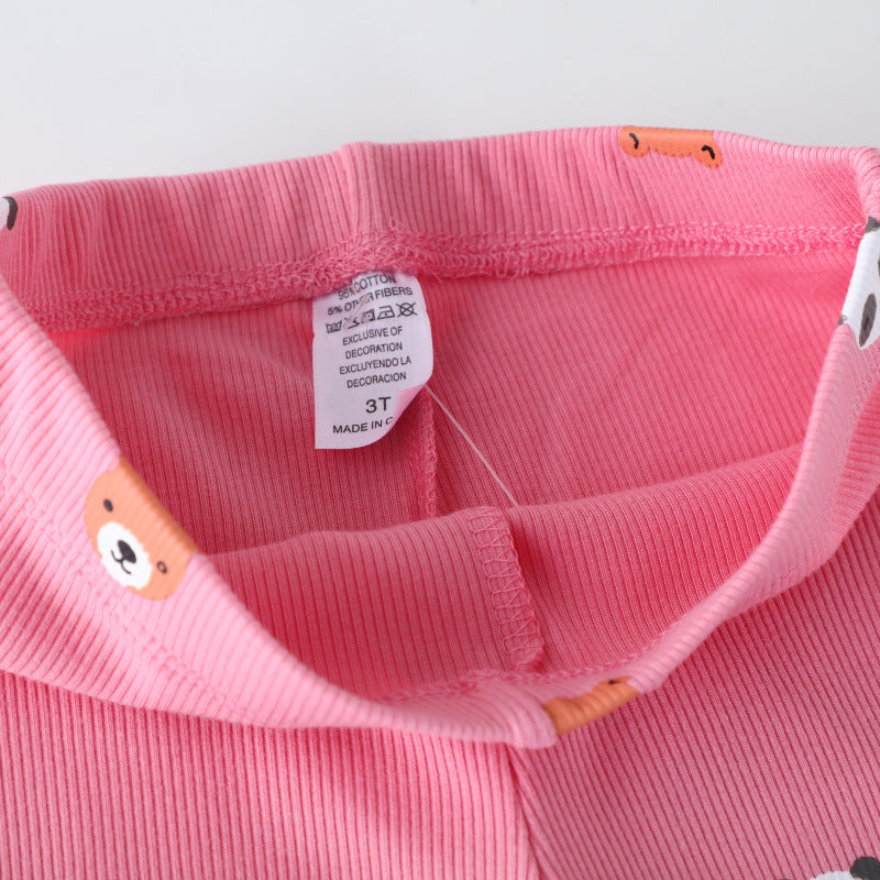 Mädchen Leggings mit verspielten Tierfaces EB