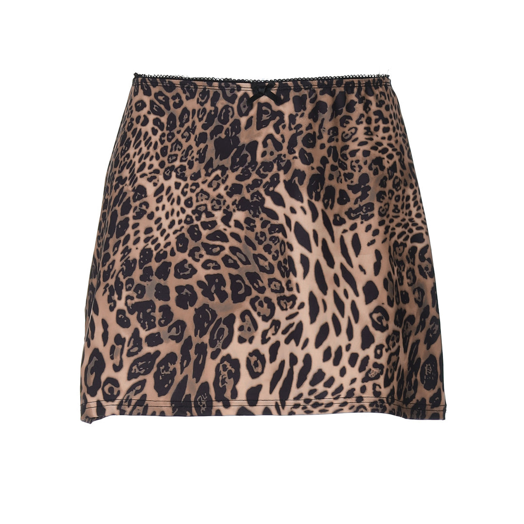 Damen figurfreundlicher Minirock mit trendigem Leo-Muster EB