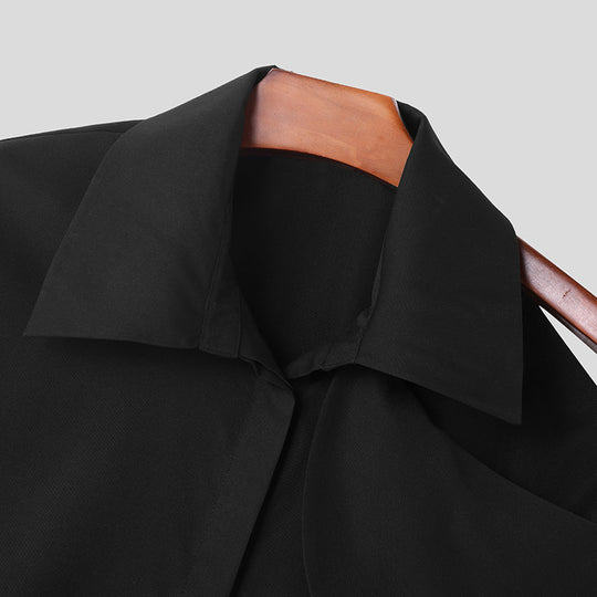 Damen Modische Bluse mit asymmetrischem Kragen und hochwertiger Verarbeitung EB