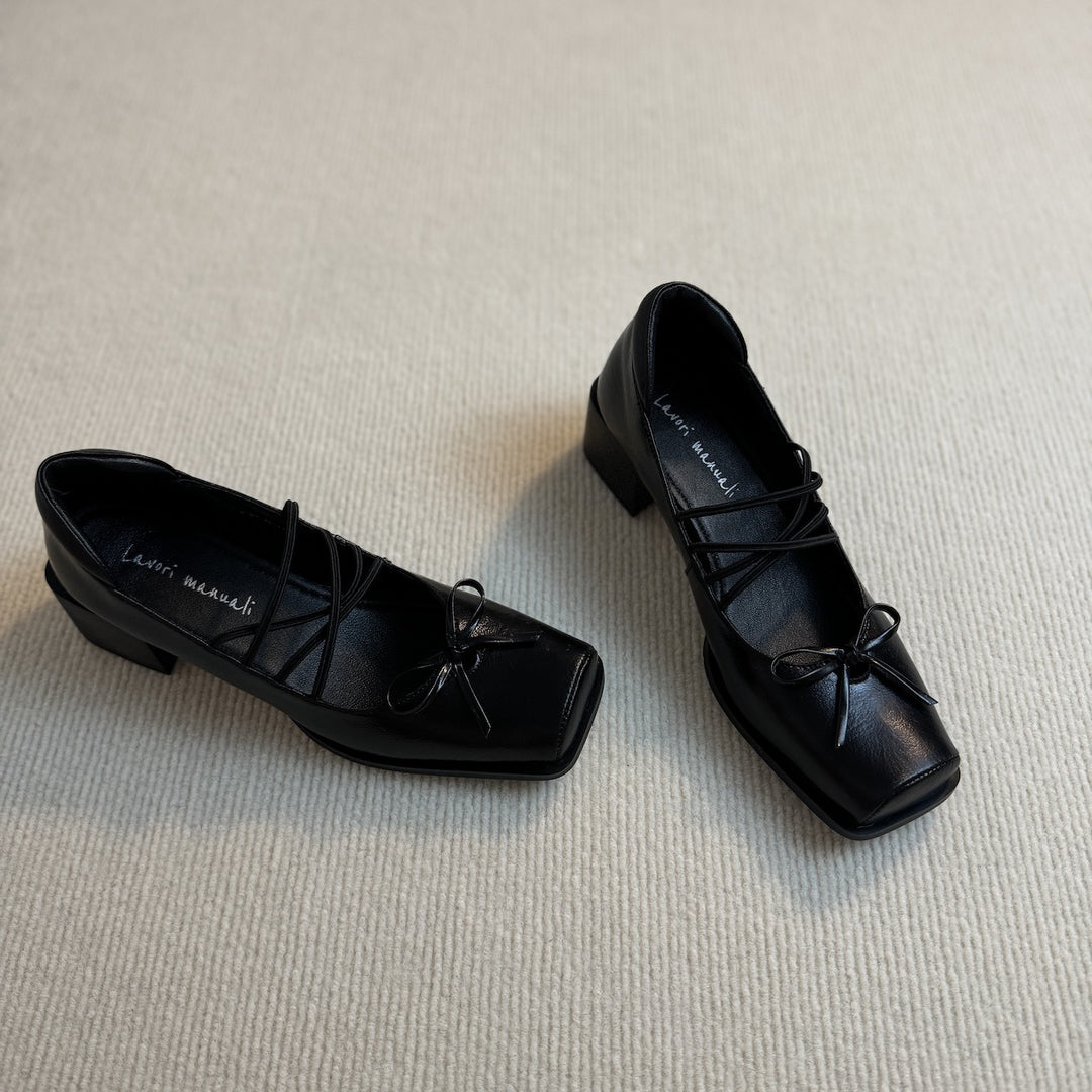 Damen Ballerinas mit eleganter Schnürung und dekorativem Schleifen-Detail EB