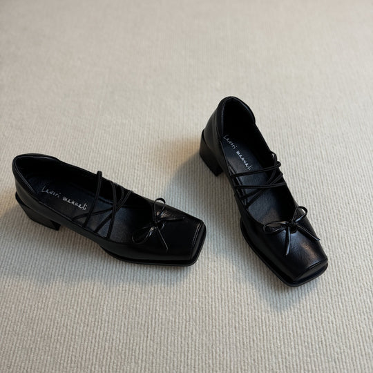 Damen Ballerinas mit eleganter Schnürung und dekorativem Schleifen-Detail EB