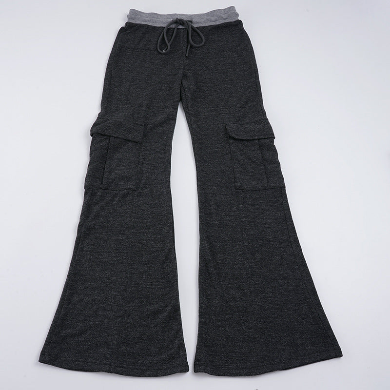 Damen Weite Cargo-Hose mit elastischem Bund und praktischen Taschen EB