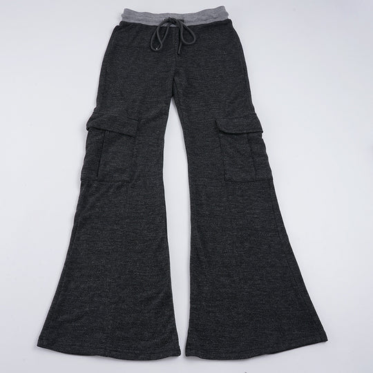 Damen Weite Cargo-Hose mit elastischem Bund und praktischen Taschen EB