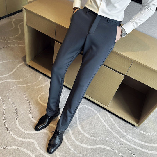 Herren elegante Anzughose aus leichtemStretchmaterial mit seitlichen Taschen EB