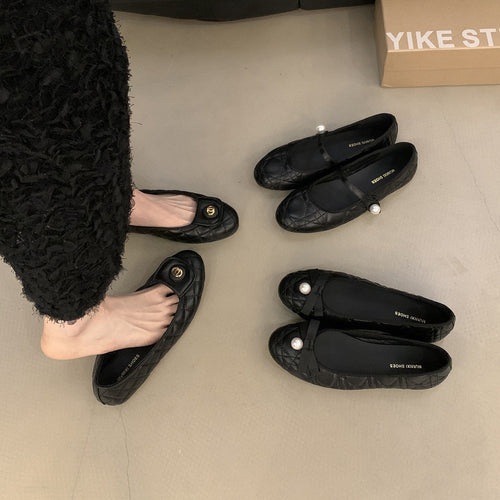 Damen elegante Ballerinas mit klassischem Schnitt und trendiger Zierborte EB