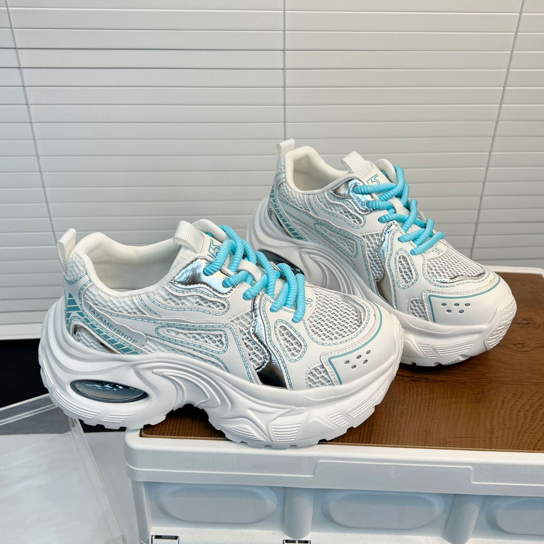 Damen Sportliche Chunky Sneakers mit atmungsaktiver Netzstruktur und dämpfendem Sohlenprofil EB
