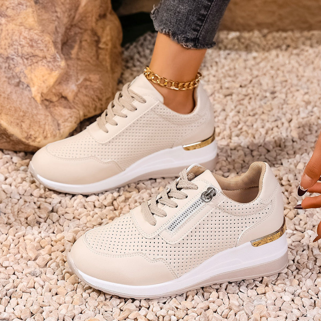 Damen atmungsaktive Sneakers mit modischen Akzenten EB