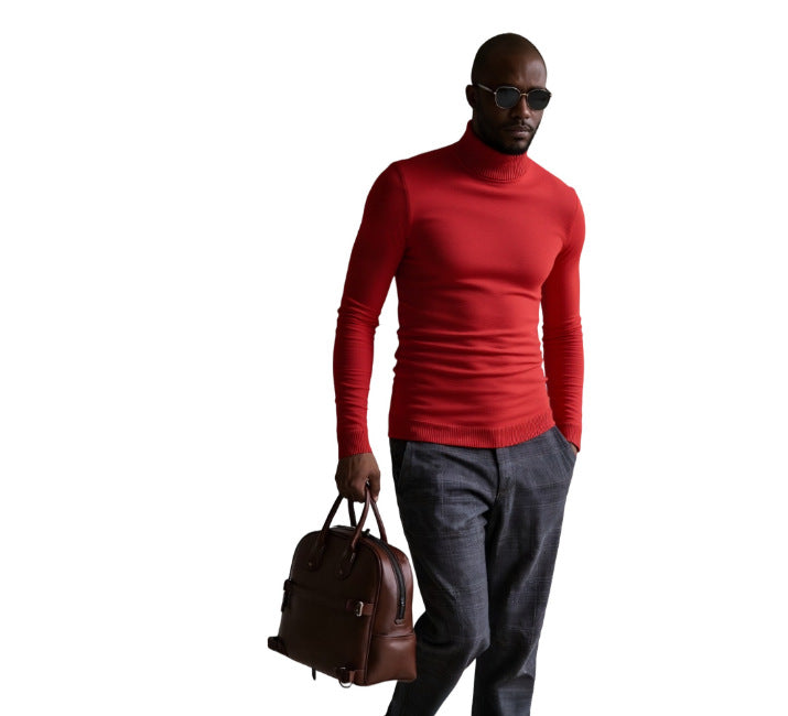 Herren rollkragen pullover mit feiner Struktur EB