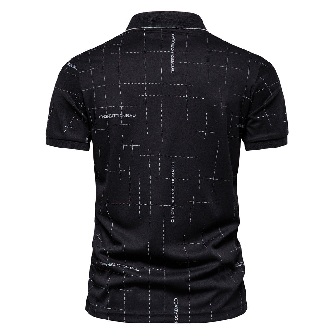 Herren Polohemd mit modernem Schnitt und grafischem Muster EB
