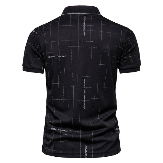 Herren Polohemd mit modernem Schnitt und grafischem Muster EB